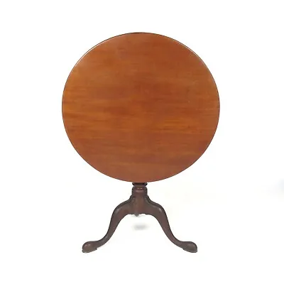 Antique Tilt Top Tea Table Round Folding Mahogany Wooden 19th C • $365