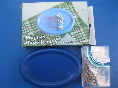 Magnetic Sewing Pin Cushion Holder +  200  1 1/2     Color Quilting Pins • $10.95