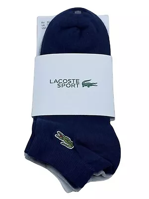 Lacoste Sport 3 Pack Short Socks - Versatile White Light Grey Navy EU 39-42 • £19.99