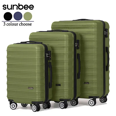 Sunbee Luggage Set 3 Piece 20 24 28  Hardshell Suitcase W/ TSA Spinner Wheels • $99.99