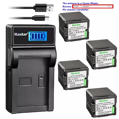 Kastar Battery LCD Charger For Panasonic VW-VBG260 SDR-H90 SDR-H90K Camcorder • $7.99