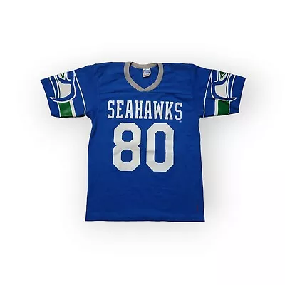 Vintage Seattle Seahawks Shirt Jersey #80 Steve Largent Mens Medium Rawling • $39.95