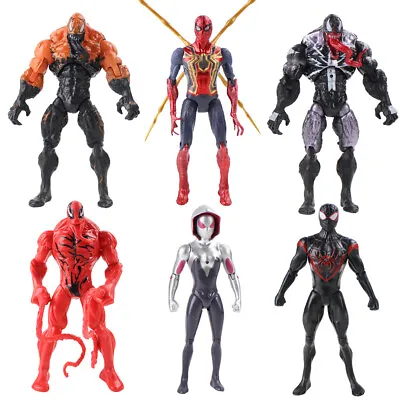 6Pcs Marvel Spider Man Black Red Venom Gwen 7  Action Figure Model Toy Doll Gift • £22.99