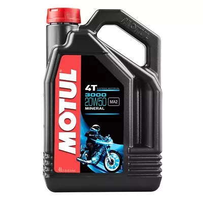 Motul 107319 3000 20W-50 4T Mineral Motorcycle Oil 4-Stroke 4L • $39.95