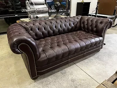 Vintage Chesterfield Style Sofa Deep Red • $500