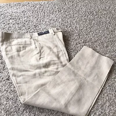 Marks And Spencer Beige Linen Suit Trousers 34inch Waist • £3.20