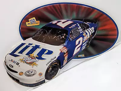 MILLER LITE BEER RUSTY WALLACE #2 FORD NASCAR Embossed Metal Tin Sign 30x18  • $49.99