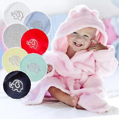 Baby Girls Boys Dressing Gown Fleece Snuggle Robe Hooded Novelty Newborn Gift • £10.99