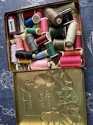 Tin Of Threads Multiple Cottons Haberdashery Sewing Crafters Nostalgic • £9.99