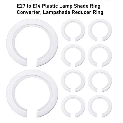 Plastic Lamp Shade Ring Converter E27 To E14  Lampshade Reducer Ring • £1.99