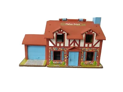 Vintage Fisher Price 952 Tudor Style Little People House Wood Base • $40