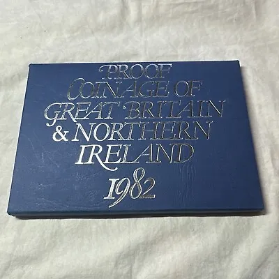 Uk Royal Mint Proof 1982 Year Set In Case Of Issue Coin Set Blue Folder • £9.99