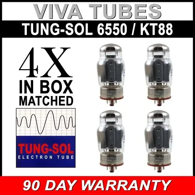 New Plate Current Matched Quad (4) Tung-Sol Reissue 6550 KT88 Coke Bottle Tubes • $298.34