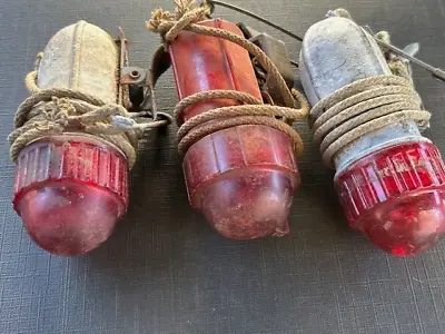 3 Vintage 1950's Bicycle / Boat Tail-lights-2 Delta Company-Uncleaned • $25