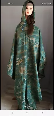 Turkish  Army 1970 S Duck Hunter Camo Shelter Half  Zeltbahn Poncho Rare 2 • £136.24