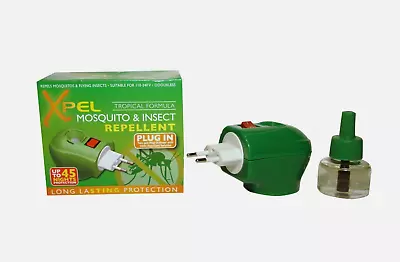 2 X Mosquito Insect Repellent Plug In With 35ml Solution XPEL- **Free Postage** • £7.50