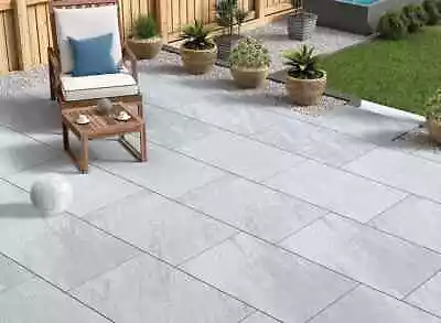 Sample Off-cut Kandla Grey  Porcelain Paving Paving Slabs For Gardens Outdoor • £1.99