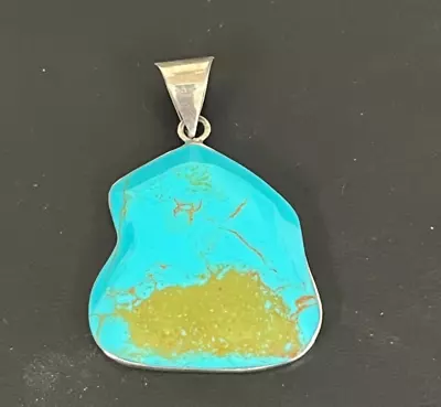 Mexican Sterling Silver And Turquoise Pendant Signed HOC • $50