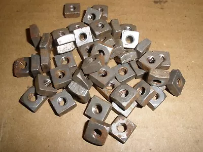 Pack Of 50 3/16-24 Square Nuts Vintage USA Plain Steel Finish • $12.95