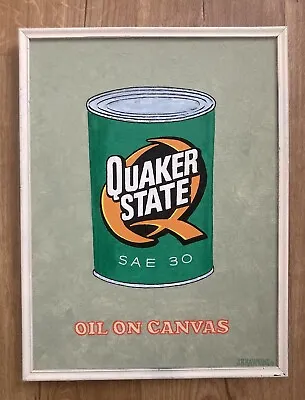 Original Painting Oil On Canvas Quaker State Oil Can 2010 John H Hawkins 12x16 • $129.95