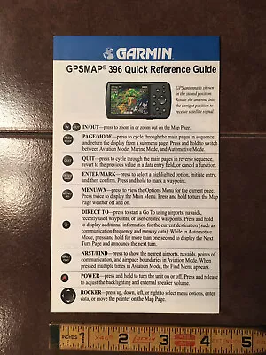 Garmin GPSMAP 396 Quick Reference Guide • $25.97