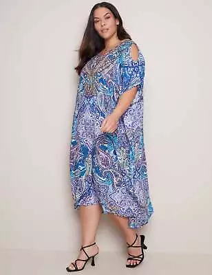AUTOGRAPH - Plus Size - Womens Dress -  Cold Shoulder Maxi Kaftan Dress • $25.20