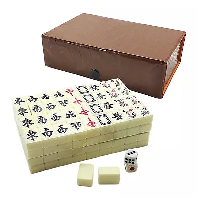 Chinese Mahjong Beige Color Mahjong Set Mah Jong Traditional Chinese • $37.12