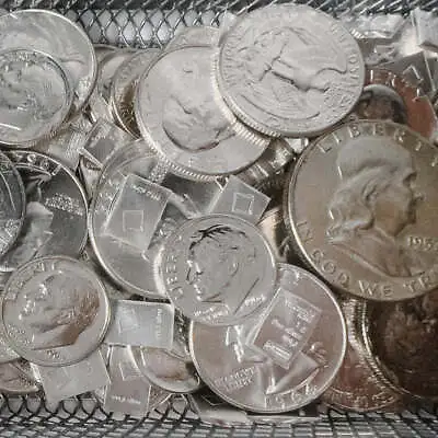 $68.42 • Buy UNCIRCULATED SILVER LOT | 7+ Pre 1965 GEM BU Vintage 90% Silver Coins | .999