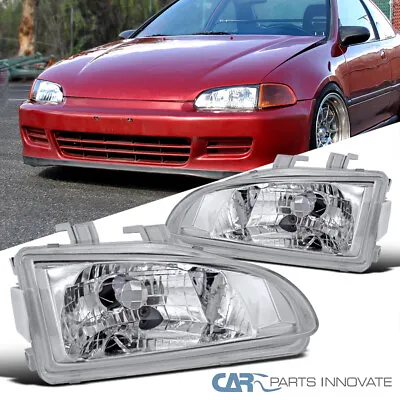 Fits 92-95 Honda Civic Replacement Clear Headlights Front Driving Bumper Lamps • $58.95