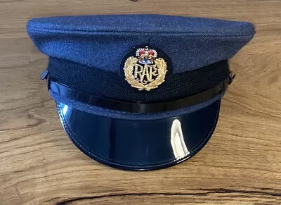 RAF Royal Air Force Peaked Cap With Badge. Size 57. British Military Uniform UK • £16