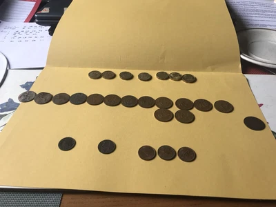 £3 • Buy British Old Pennies Job Lot 7 Three Pence, 15 Half Penny And 5 Farthings Coppers