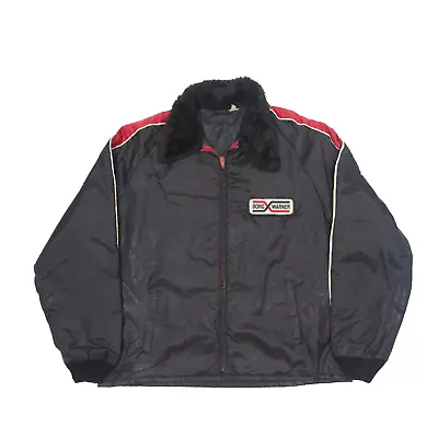 MORIZ SPORTSWEAR Faux Fur Coach Jacket Black Mens L • £14.99