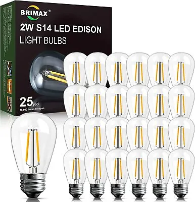 25Pack E27 LED Edison Bulbs Standard Base Bulbs For Festoon String Light Replace • £8.17