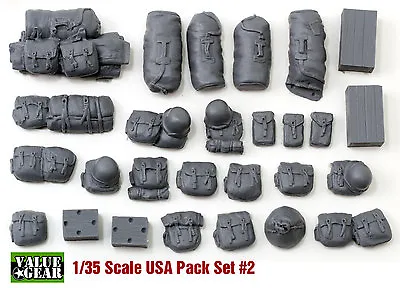 1/35 USA WWII Pack Set #2 - Value Gear Resin Stowage- 25 Pieces • $11.50