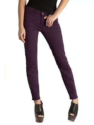 *SALE!* J Brand Mid Rise Stretch Fit Skinny Jeans In  Aubergine  Purple Sz 25 • $23.99