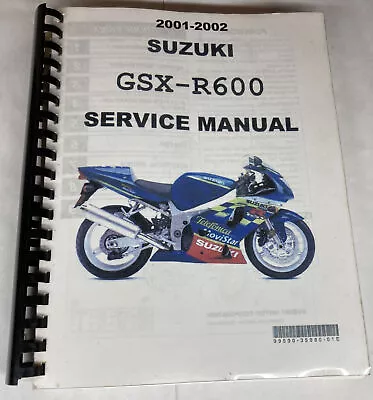 $17.99 • Buy 2001-2002 Suzuki GSX-R600 Shop Service Manual Reprint & Bound GSXR600 Motorcycle
