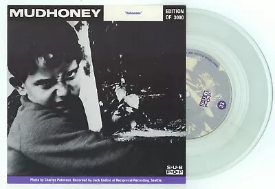 Sonic Youth / Mudhoney Split 7  Single SUB POP Singles Club #2 1988 CLEAR Vinyl • $199.99