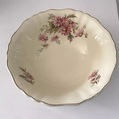 J&G Meakin England Sunshine Floral Serving Bowl With Daisy Design & Gold Edging • $25