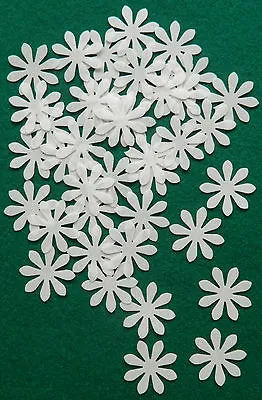 36 X White Flowers Edible Wafer Paper Cup Cake Toppers Party Wedding Decorations • £3.79