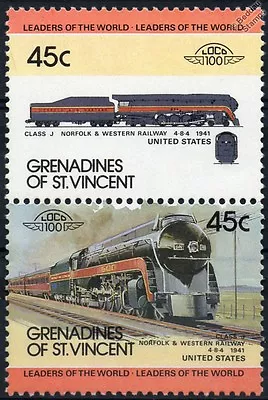 1941 NW Class J 4-8-4 Norfolk & Western Railway Train Stamps / LOCO 100 • $1.60