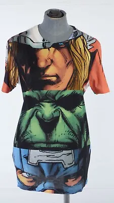 Marvel Heroes T Shirt Hulk Captain America Characters Tee Short Sleeve S BNWT • £14.99