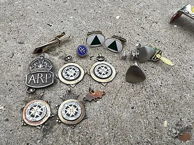 X4 VINTAGE WW2 ERA SILVER & ENAMEL ST JOHNS AMBULANCE MEDALS ETC - JR AKINS 1937 • £99.99