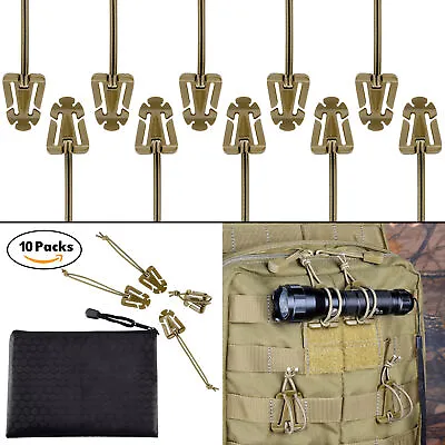 Pack Of 10 Coyote Tan Molle Web Dominator For StrapHydration Tube Or Comms Gear • $11.99
