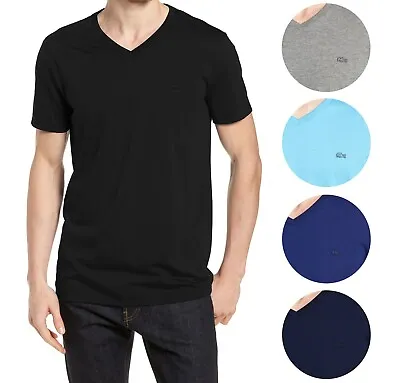 $43.78 • Buy Lacoste Men’s Premium Pima Cotton V-Neck Sport Shirt T-Shirt Tonal Croc