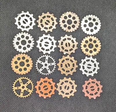 Lot Of 16 Metal Gears Steampunk Style Various Designs 1  / 2.5 Cm Jewelry Crafts • $7.50