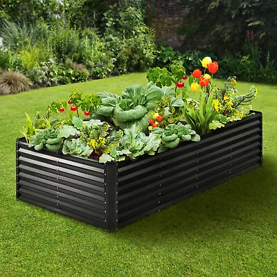 VEVOR Galvanized Raised Garden Bed Planter Box 94.5x47.2x23.6  Flower Vegetable • $91.99