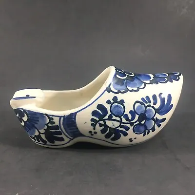 Shoe Ashtray DP Delft Blue Floral Holland Vintage Ceramic • $7.99