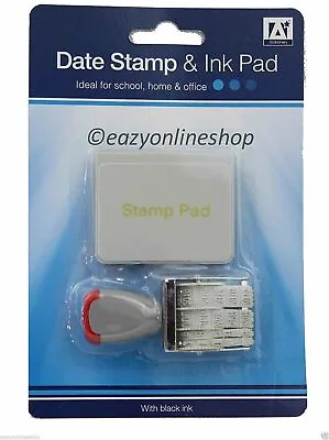 £3.99 • Buy DateStamp Date Rubber Stamp & Ink Pad Adjustable Day/Month/Year Home Office Vali