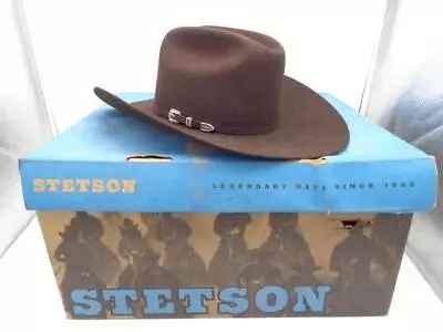 MINT Stetson 4X XXXX Skyline Chocolate Brown Western Cowboy Hat Size 7-3/8 • $199.99