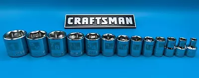 CRAFTSMAN Standard Length 13pc LOT 3/8  Dr 6 Point SAE Socket Set • $29.99